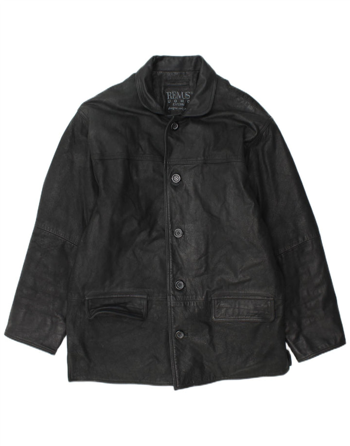 REMUS Manteau en cuir pour homme UK 40 Grand cuir noir