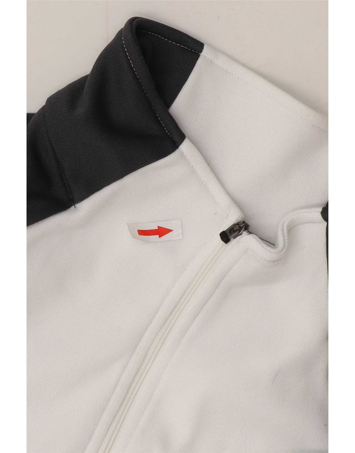 Kappa Veste de survêtement pour femme UK 16 Large Blanc Colorblock Polyester