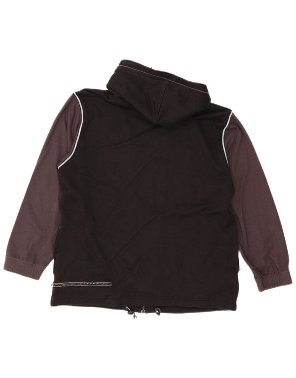 Lotto Pull à capuche zippé pour homme en viscose color block noir moyen