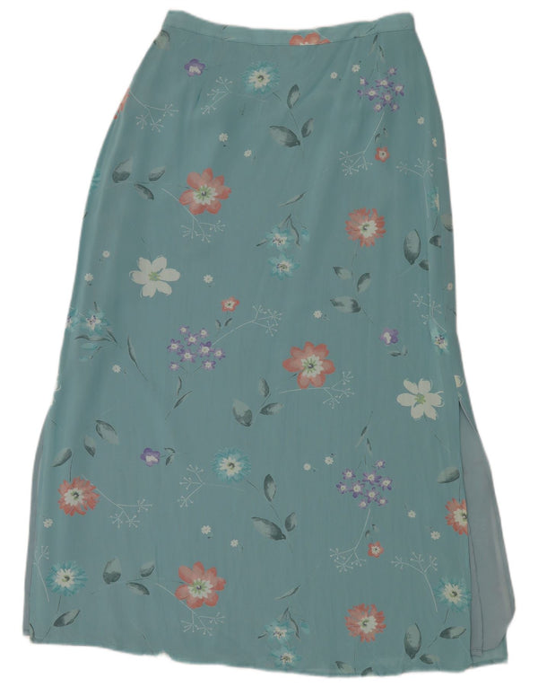 Laura Ashley Womens Maxi Skirt UK 14 Medium W30 Blue Floral Viscose