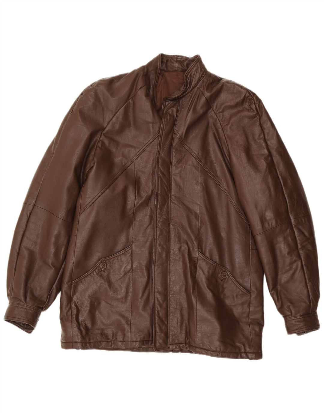 Veste en cuir homme vintage IT 48 Cuir marron moyen