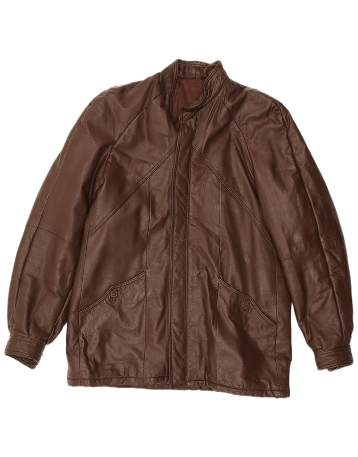 Veste en cuir homme vintage IT 48 Cuir marron moyen