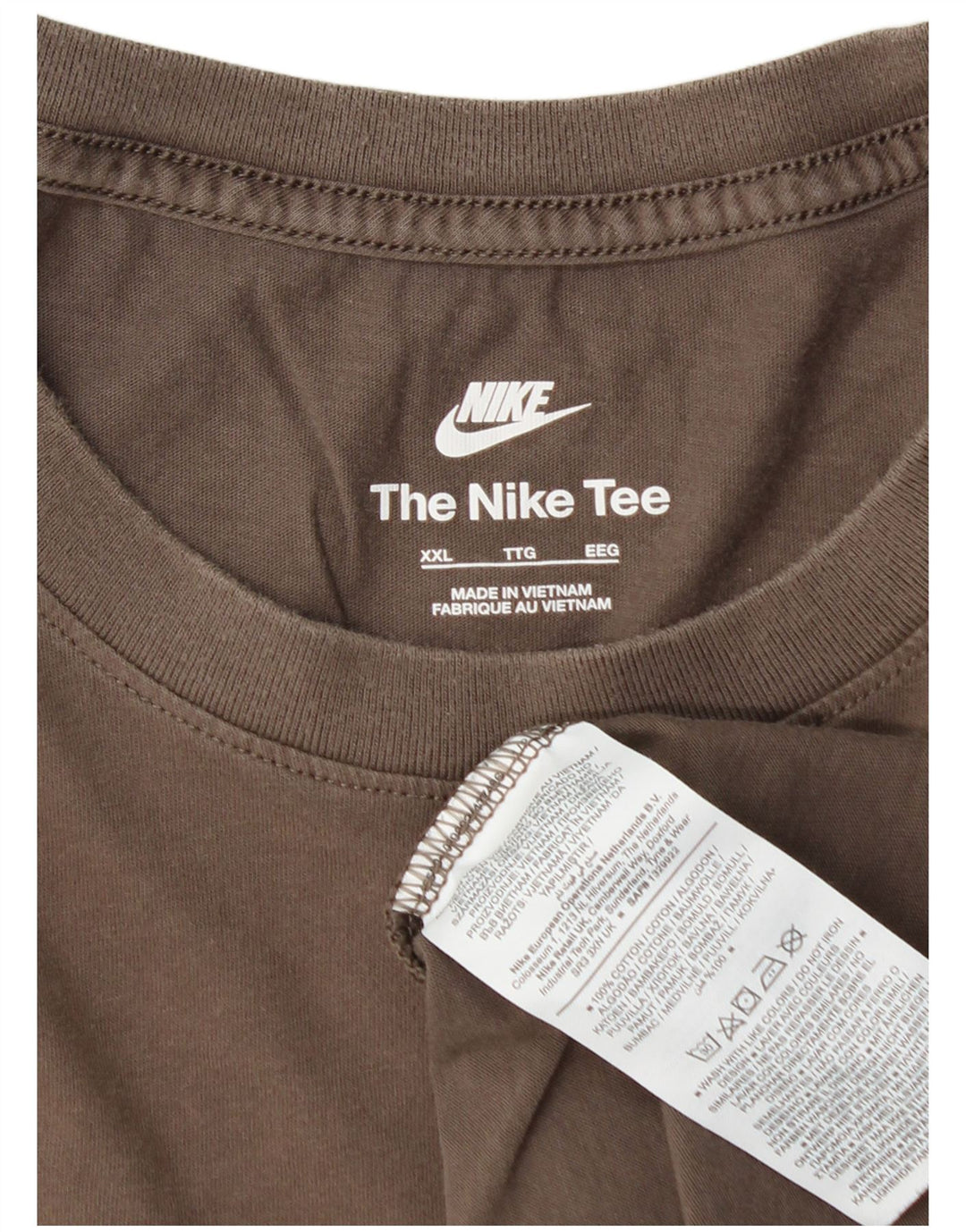 NIKE T-Shirt Homme Top 2XL Marron Coton