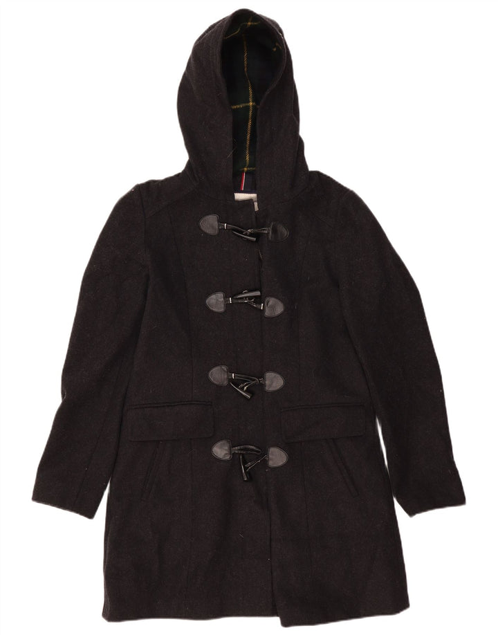 Tommy Hilfiger Duffle Coat à capuche pour femme UK 10 Petite laine grise