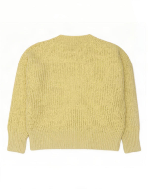 Zara Pull surdimensionné à col rond pour femme UK 14 Jaune moyen