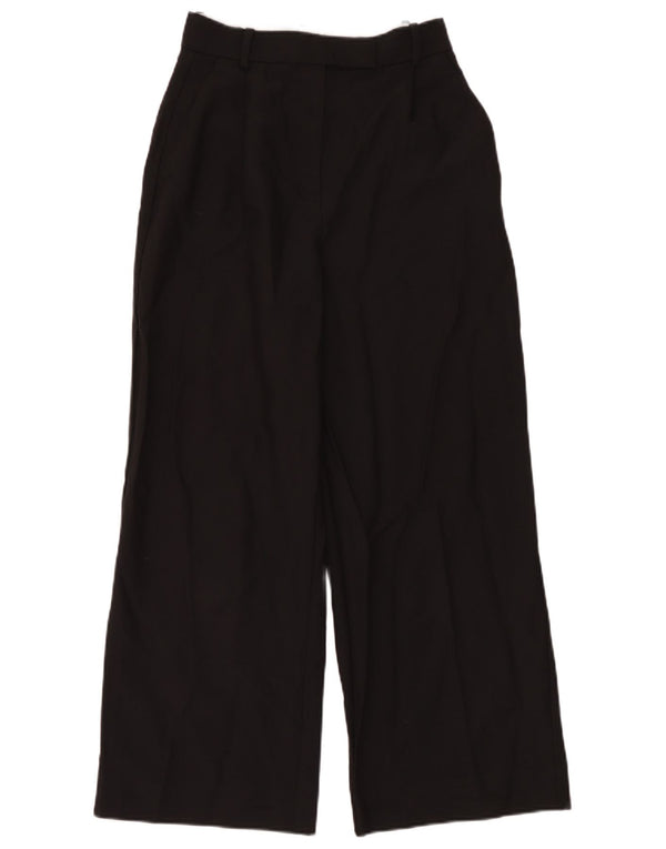 Zara Pantalon de costume large pour femme Petit W26 L28 Noir Polyester