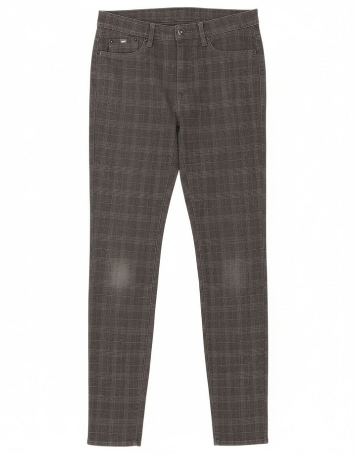 Gas Pantalon décontracté slim femme W28 L32 Gris carreaux Polyester