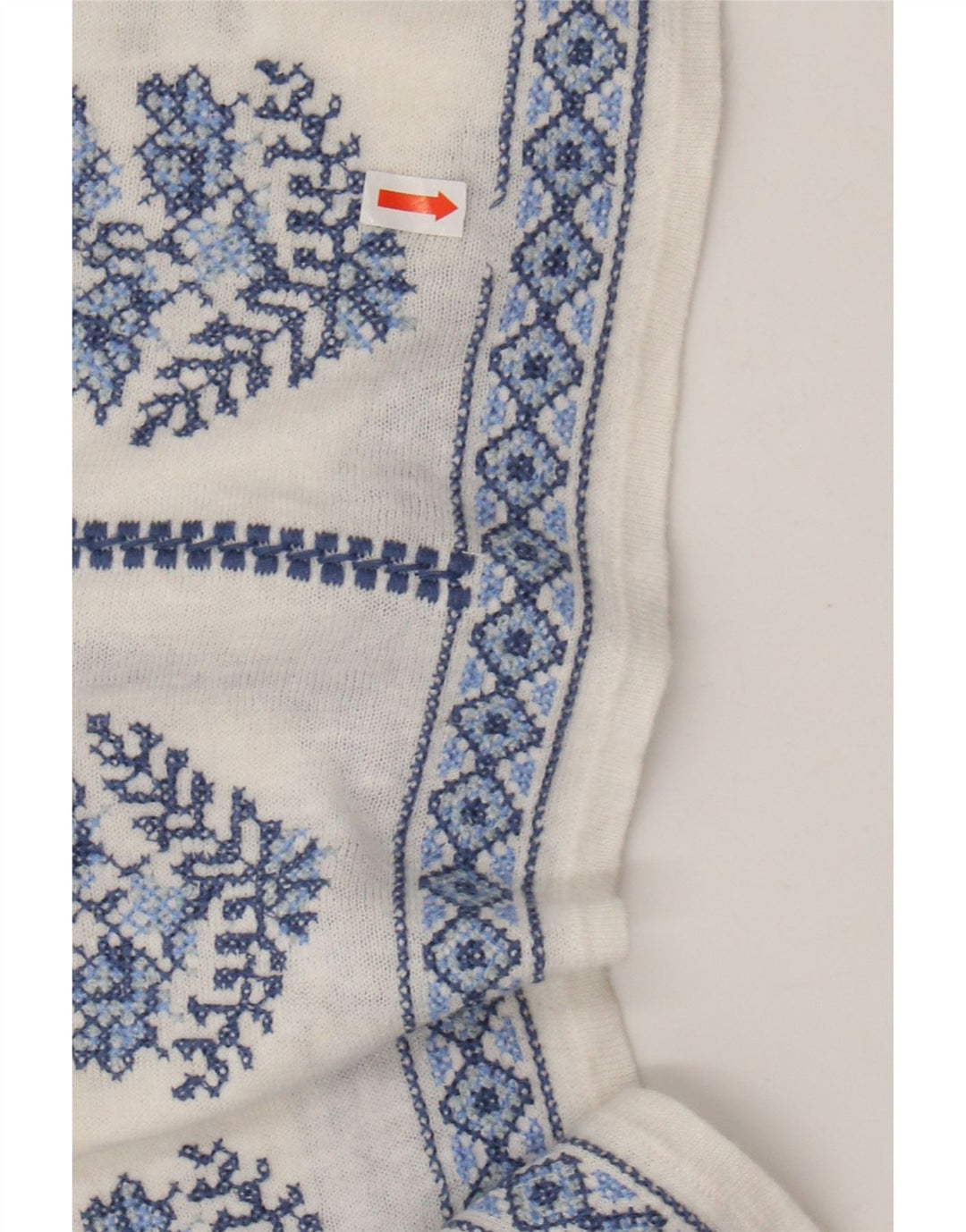 MONSOON Chemisier Femme Top UK 16 Grand Lin Floral Blanc Cassé