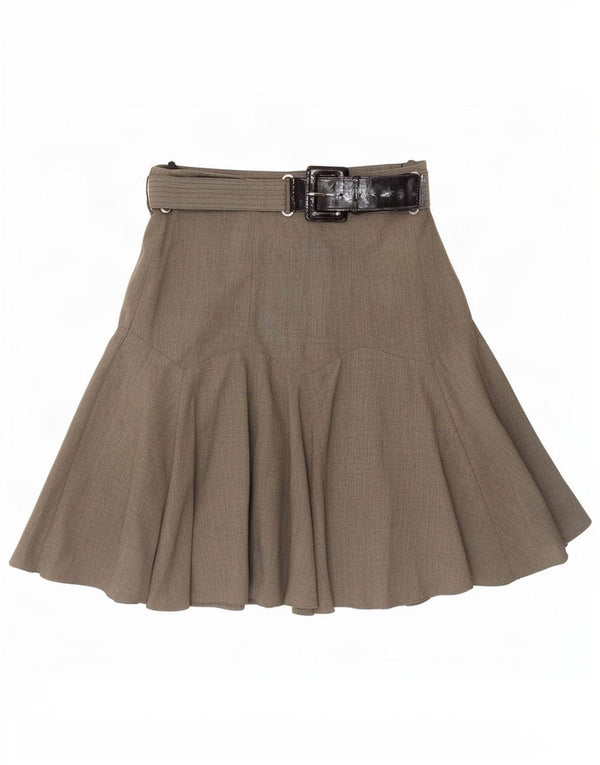 Marks & Spencer Jupe évasée pour femme UK 12 Medium W30 Beige Polyester