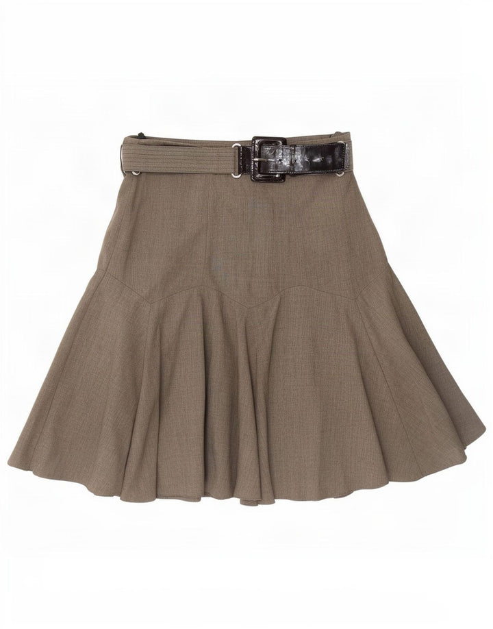 Marks & Spencer Jupe évasée pour femme UK 12 Medium W30 Beige Polyester
