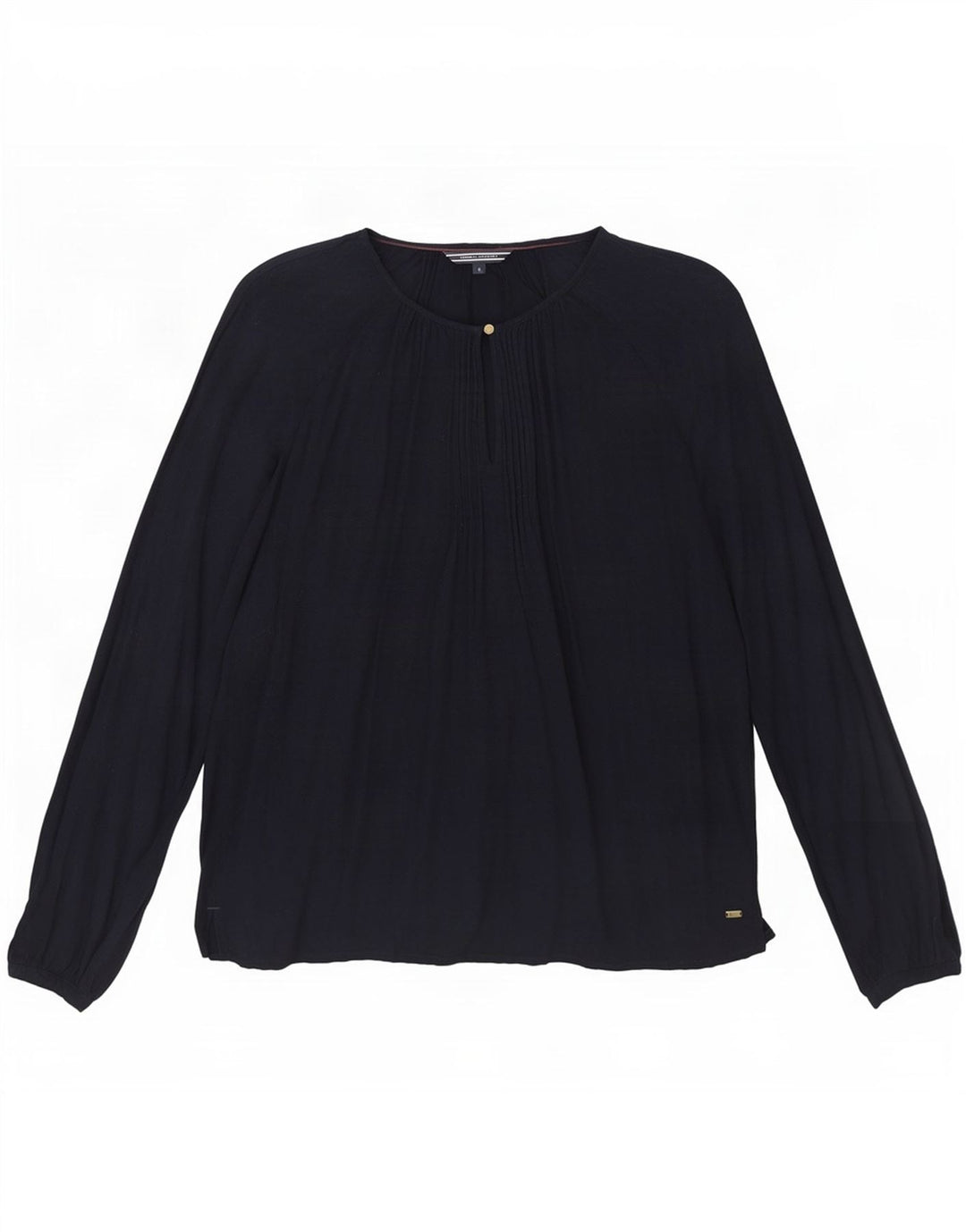 Tommy Hilfiger Haut à manches longues pour femme US 6 Medium Bleu marine Viscose