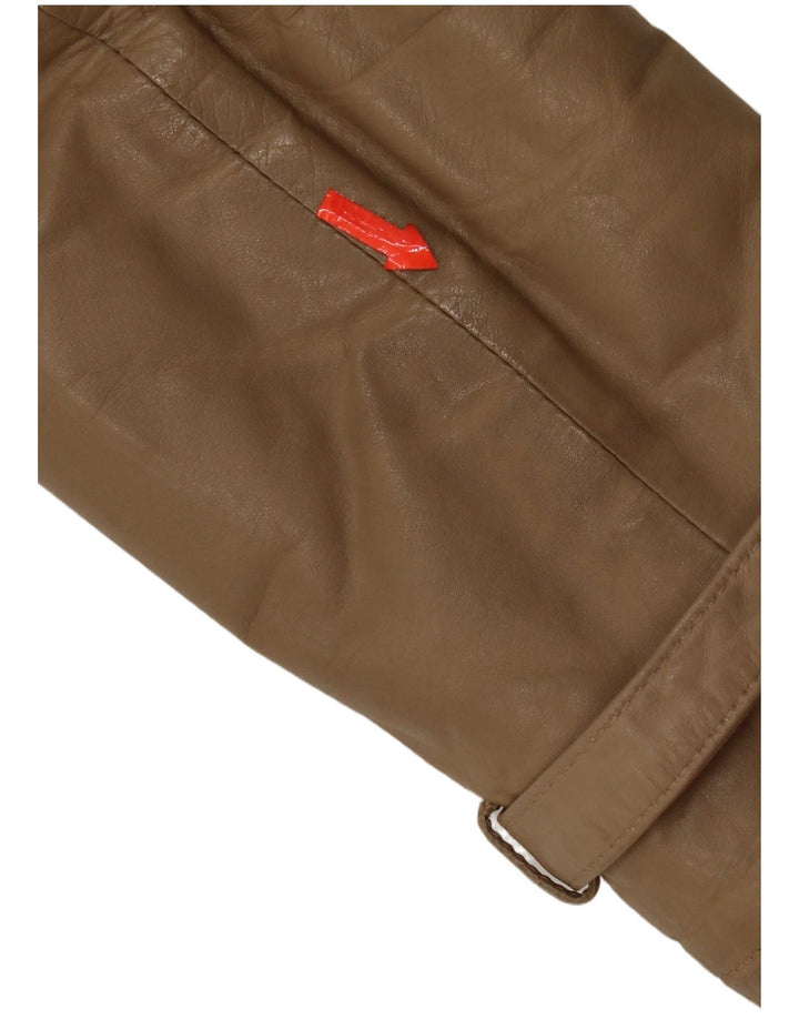 veste en cuir homme vintage IT 48 cuir beige moyen