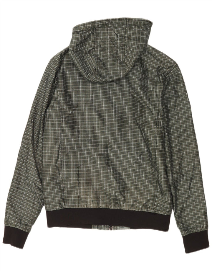 Zara Bomber à capuche pour homme UK 38 en polyester à carreaux vert moyen