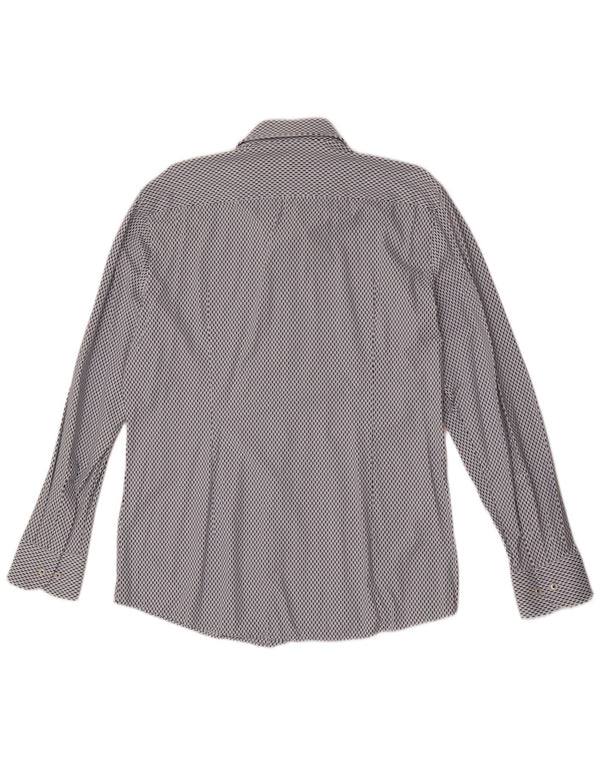 Hugo Boss Chemise Slim Fit Homme Taille 41 16 Grand Bleu Géométrique Polyamide