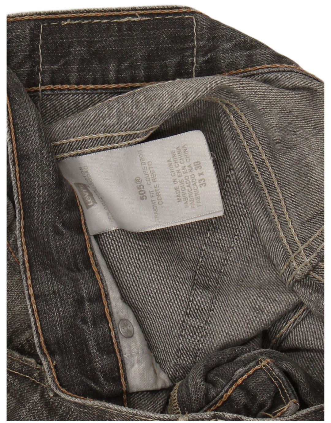 LEVI'S Jean Droit 505 Homme W33 L30 Gris Coton