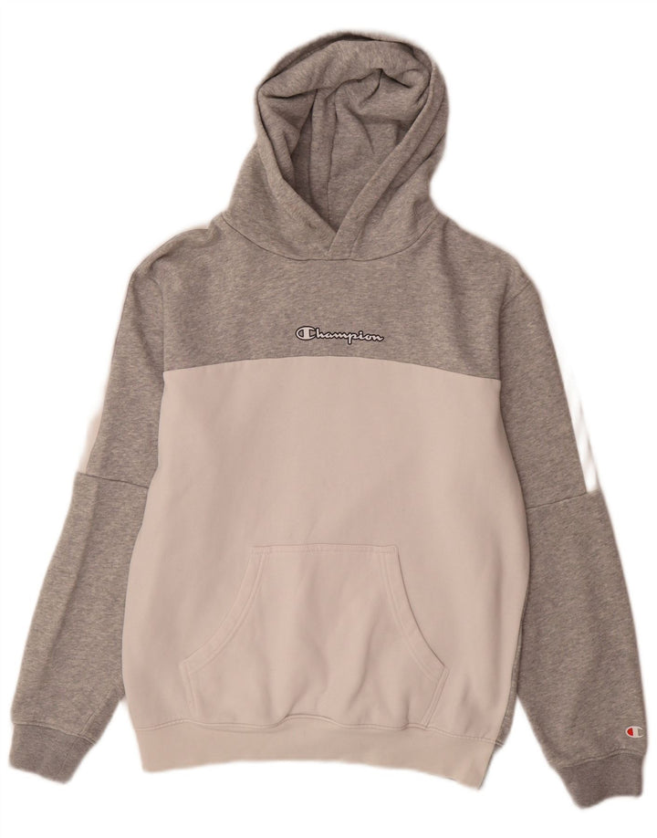 Champion Pull à capuche pour homme Petit Gris Colorblock