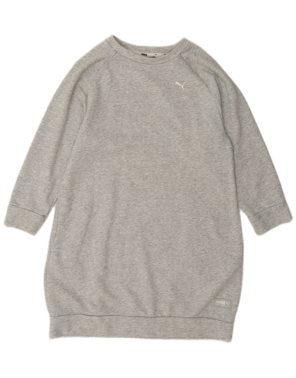 Puma Robe sweat-shirt graphique surdimensionnée pour femme UK 10 Petit Gris