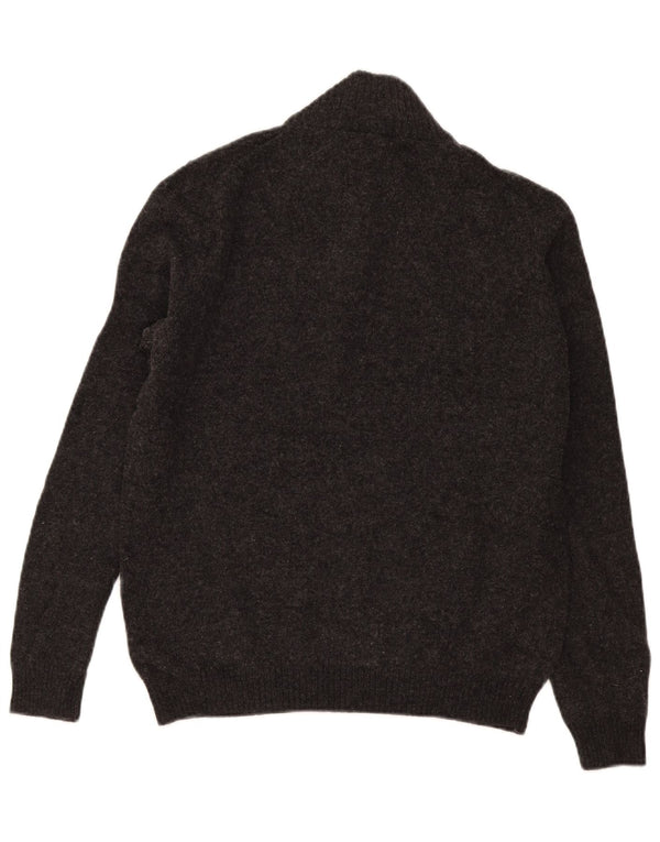 John Lewis Pull à col zippé pour homme en laine mérinos gris moyen