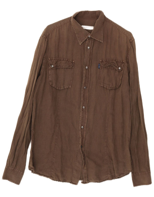 Trussardi Chemise Large Kaki Lin |