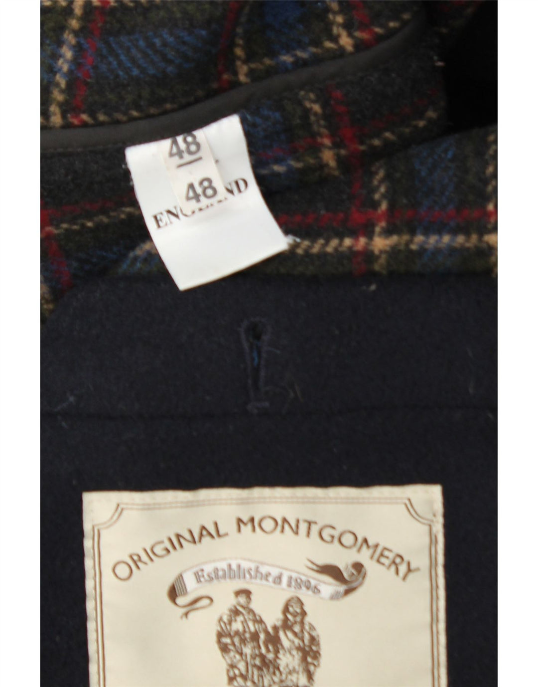 MONTGOMERY Duffle-coat à capuche pour homme UK 48 4XL Bleu marine Laine