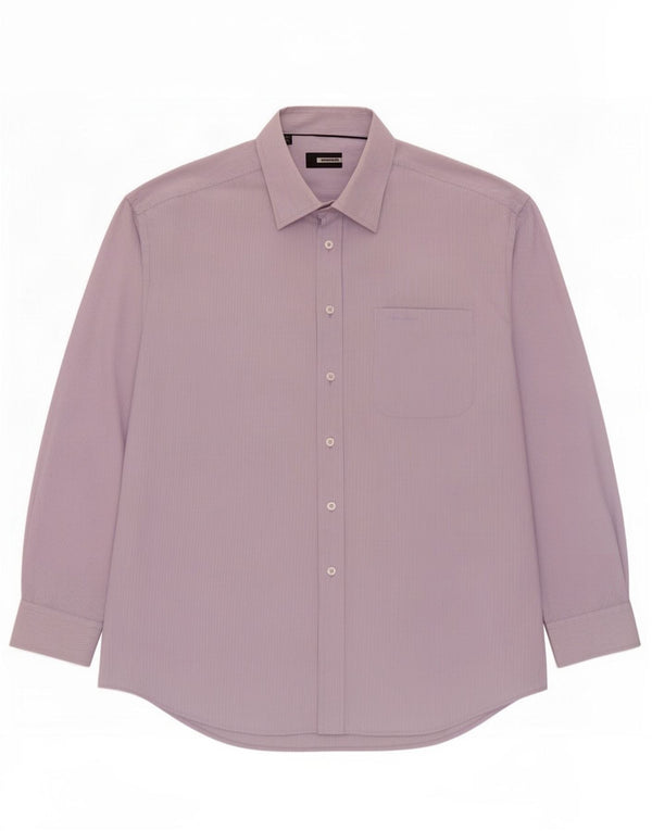 Pierre Cardin Chemise Homme Taille 44 17 1/2 XL Violet Pinstripe Coton