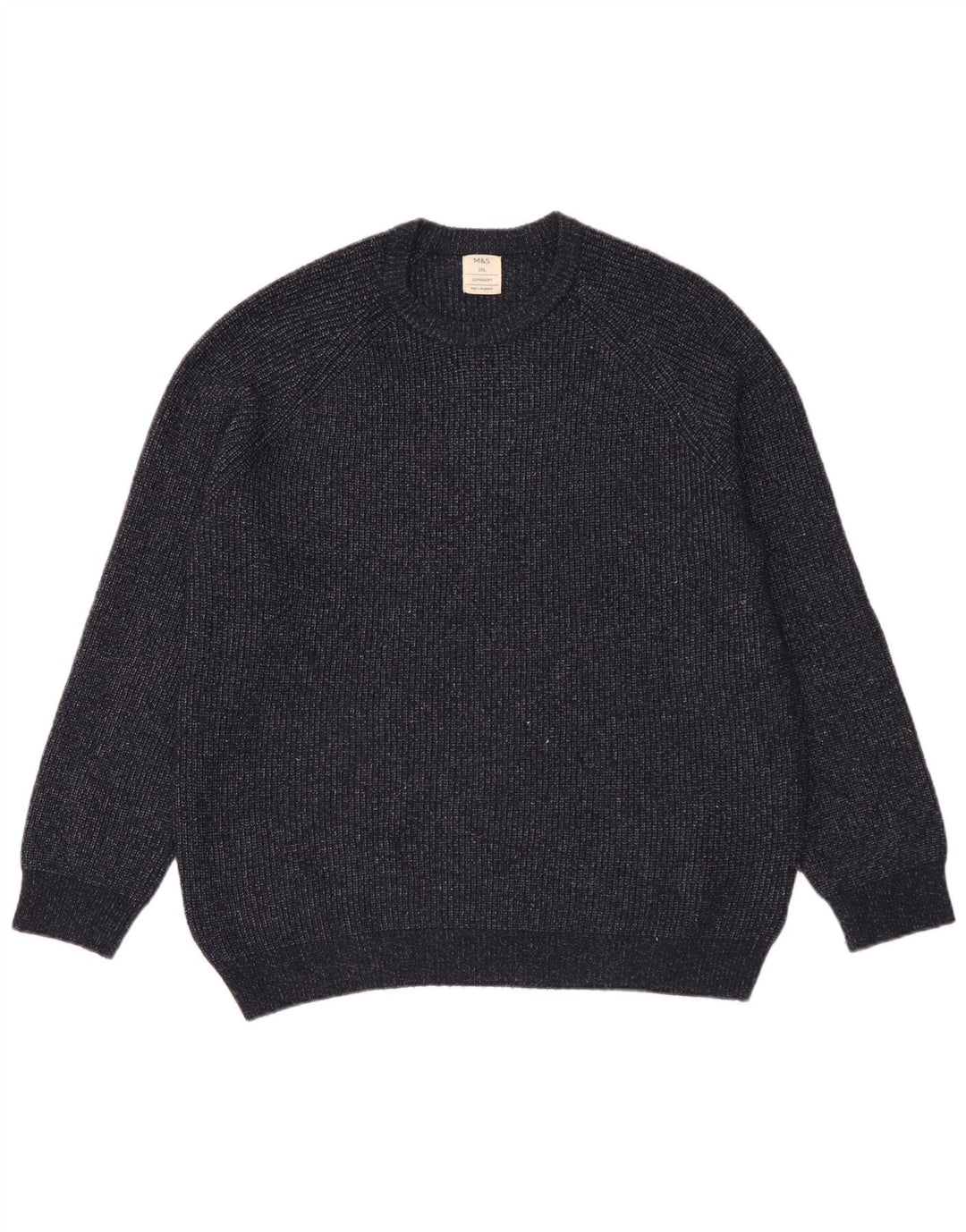 Marks & Spencer Pull à col rond pour homme 2XL Bleu marine Polyamide