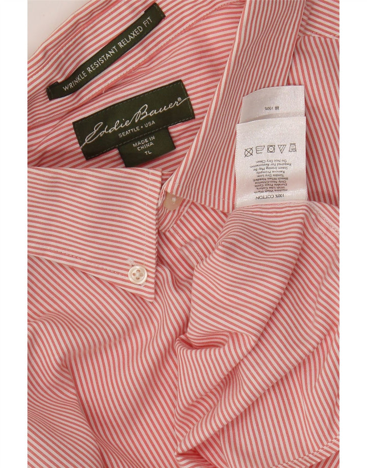 Eddie Bauer Chemise haute coupe décontractée pour homme en coton à fines rayures rouges