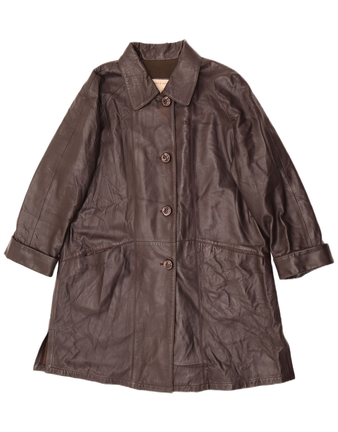 Manteau en cuir femme Dibi IT 48 XL cuir marron
