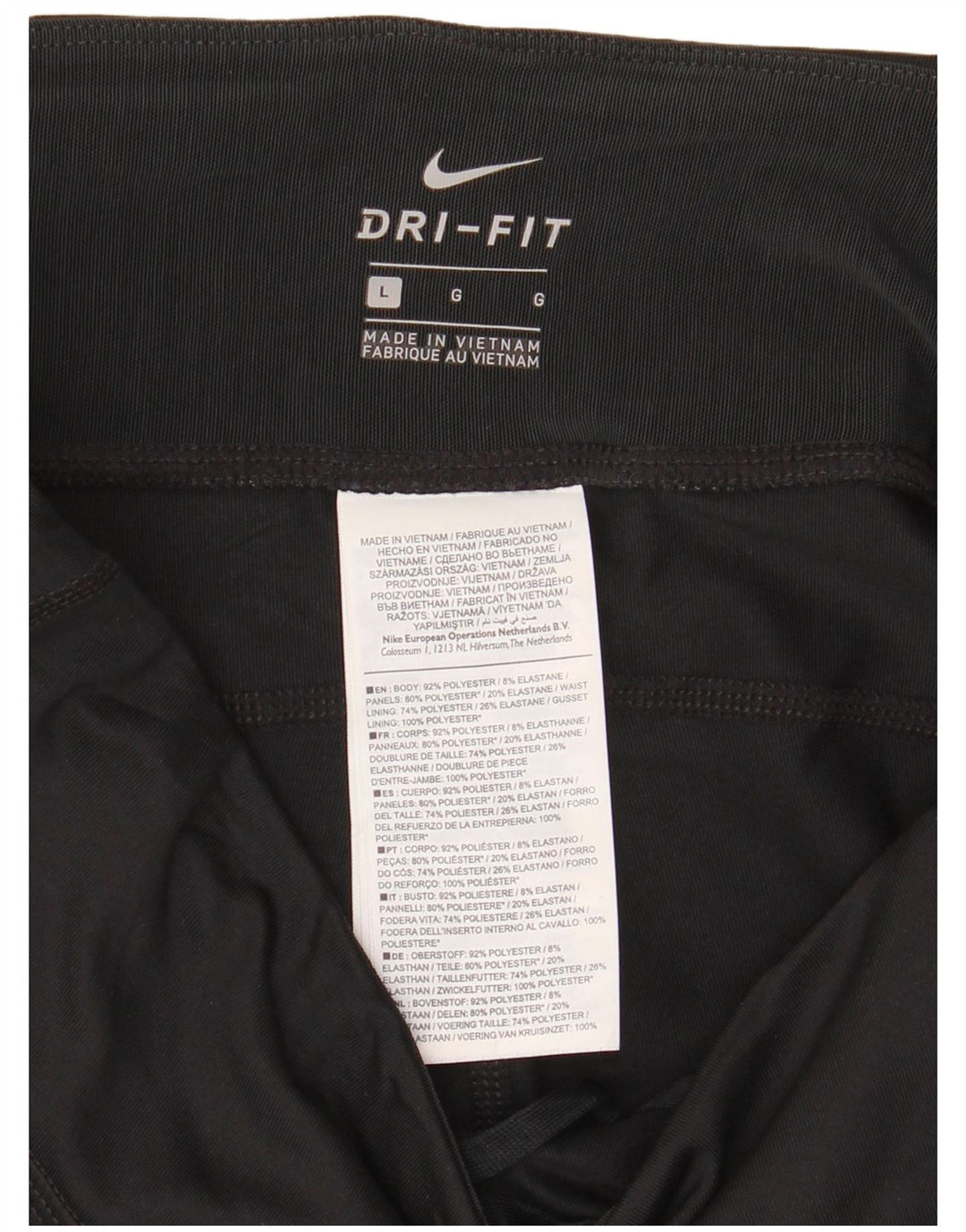 Legging Nike Dri Fit pour femme UK 14 Large Noir Polyester