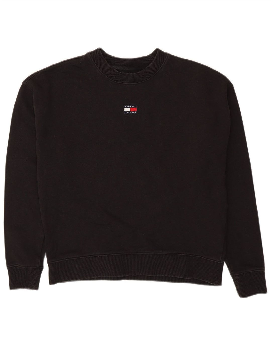 Tommy Hilfiger Sweat-shirt court surdimensionné pour femme UK 10 Petit Noir