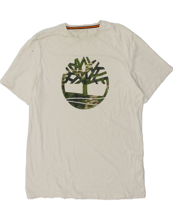 TIMBERLAND T-Shirt Graphique Homme Large Blanc