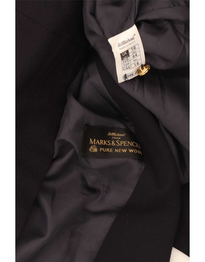 Marks & Spencer Veste blazer double boutonnage pour femme UK 16 Large Bleu marine