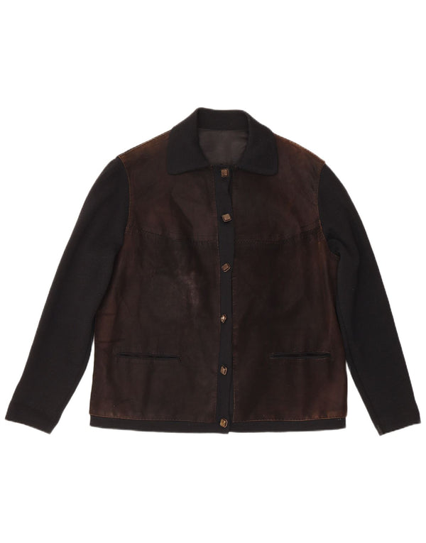 vintage Femme Regular Fit Bomber Jacket IT 48 Marron Moyen Colourblock