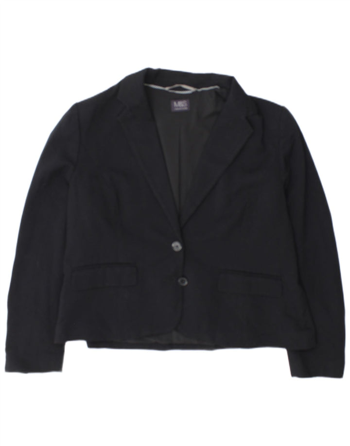 Marks & Spencer Veste blazer à 2 boutons pour femme UK 18 XL Bleu marine Polyester