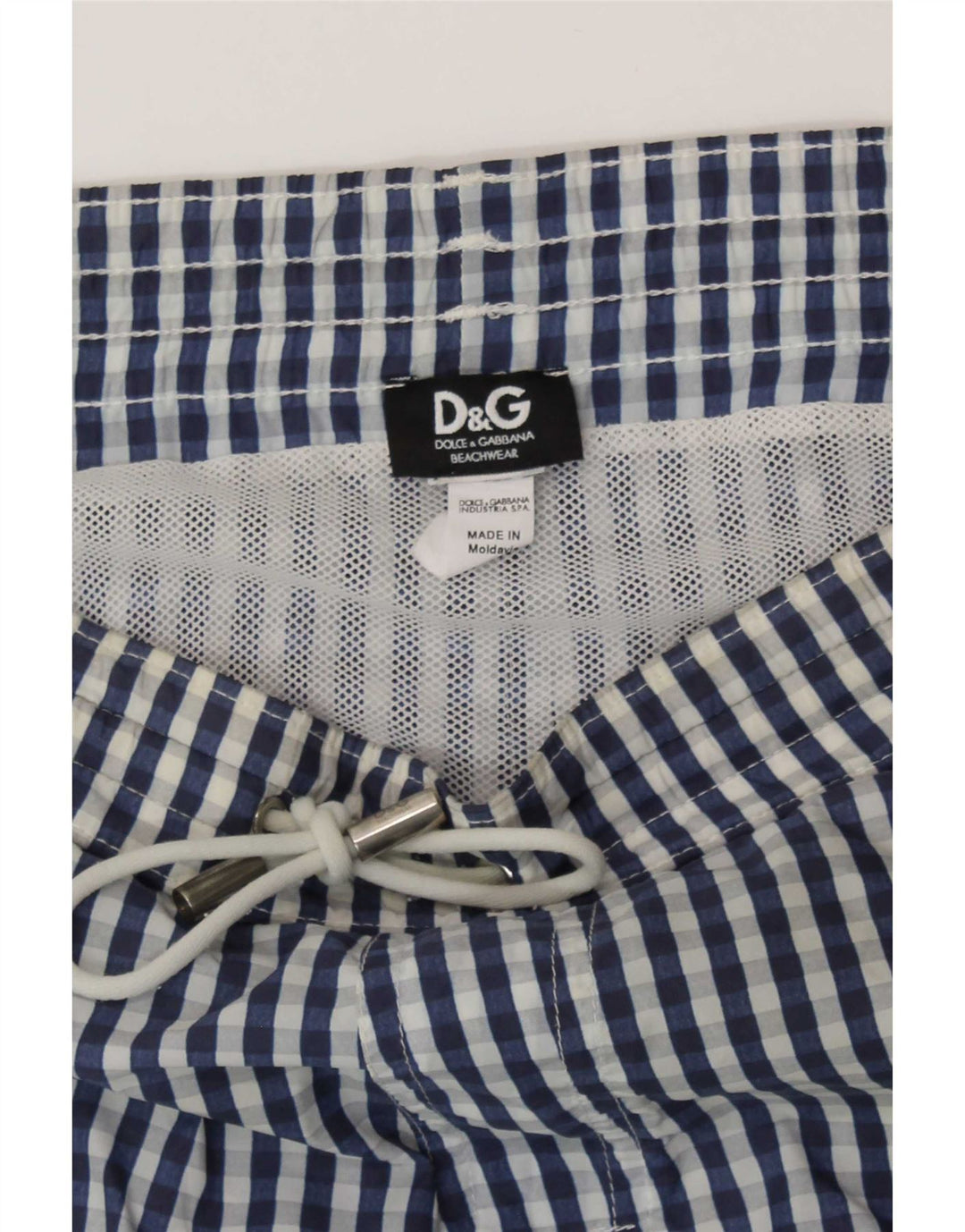 Dolce & Gabbana Short de bain pour homme à carreaux bleus