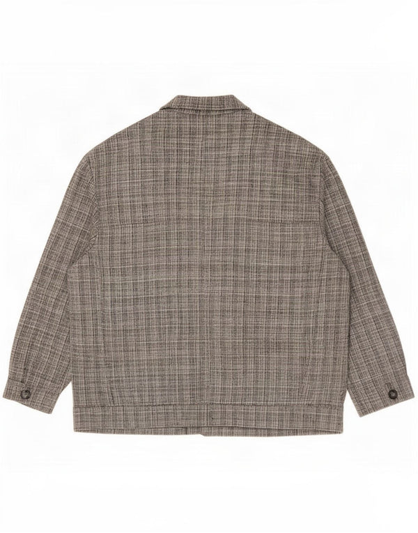 Vintage Blazer croisé pour homme IT 54 2XL Viscose à carreaux gris