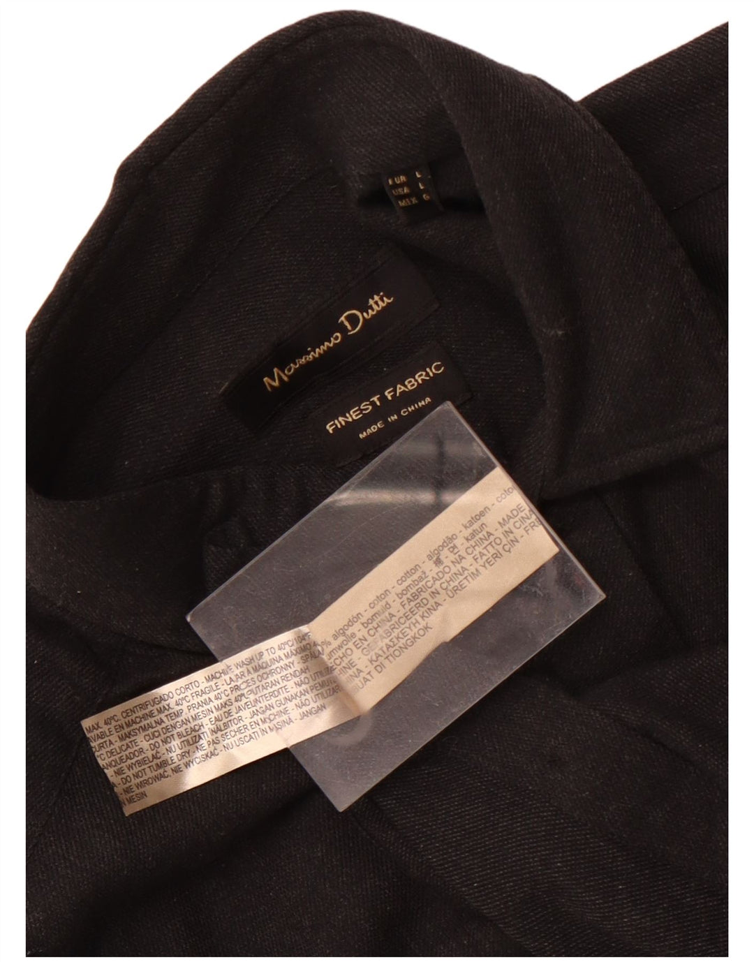 Massimo Dutti Chemise Homme Large Noir Coton