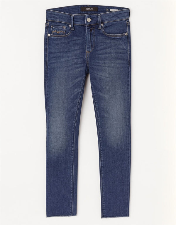 Replay Jean Skinny Luz Femme W26 L28 Bleu Coton
