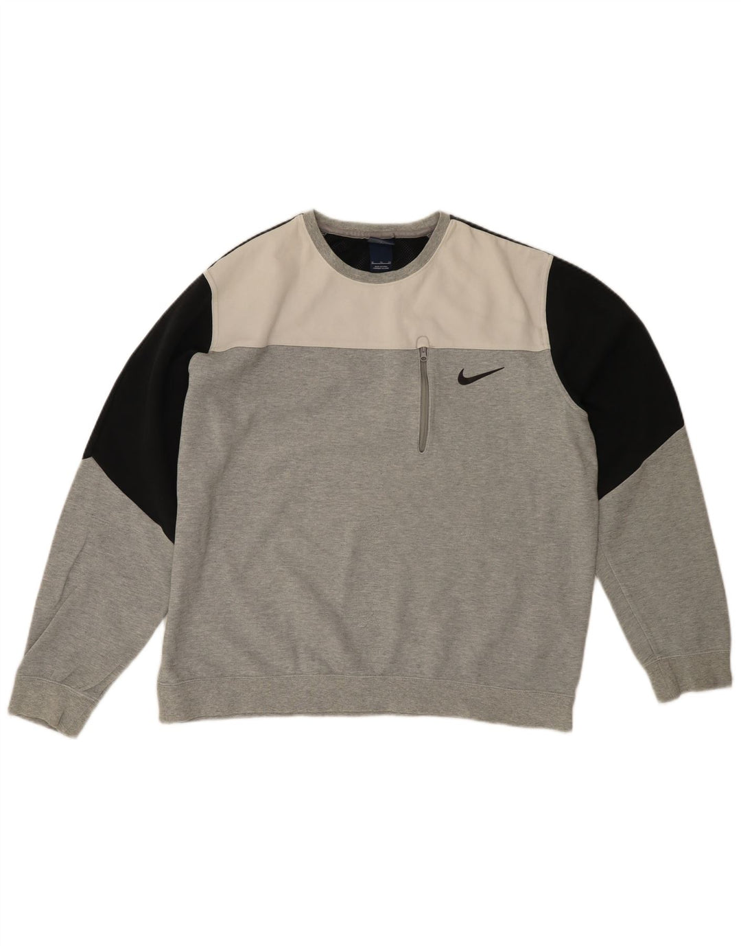 NIKE Sweat-shirt pour homme XL Gris Colorblock Coton
