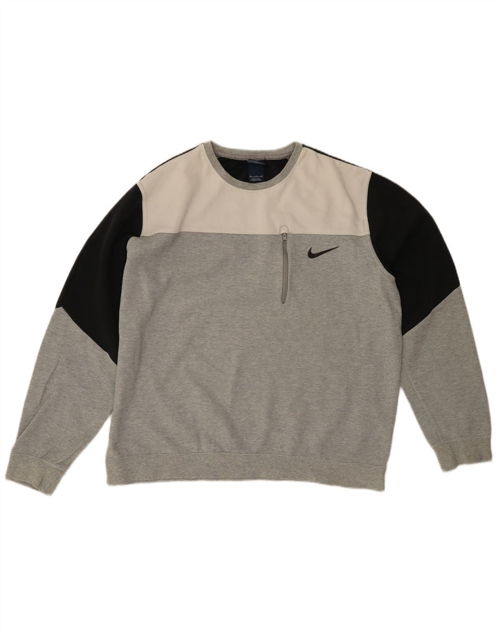 NIKE Sweat-shirt pour homme XL Gris Colorblock Coton