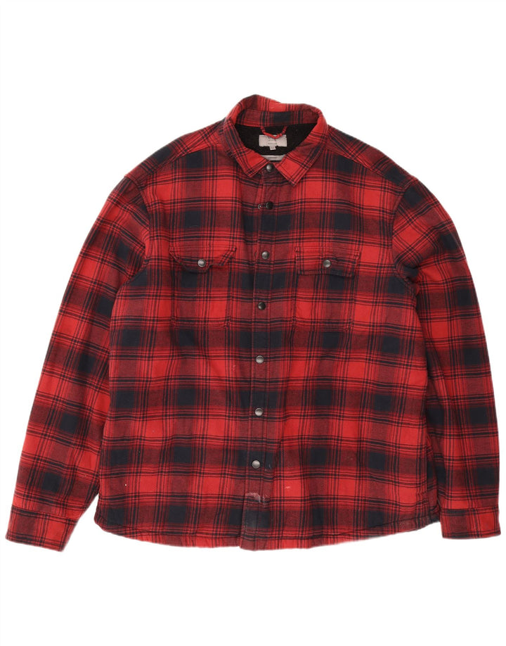 Marks & Spencer Chemise surchemise en flanelle pour homme 2XL Rouge à carreaux