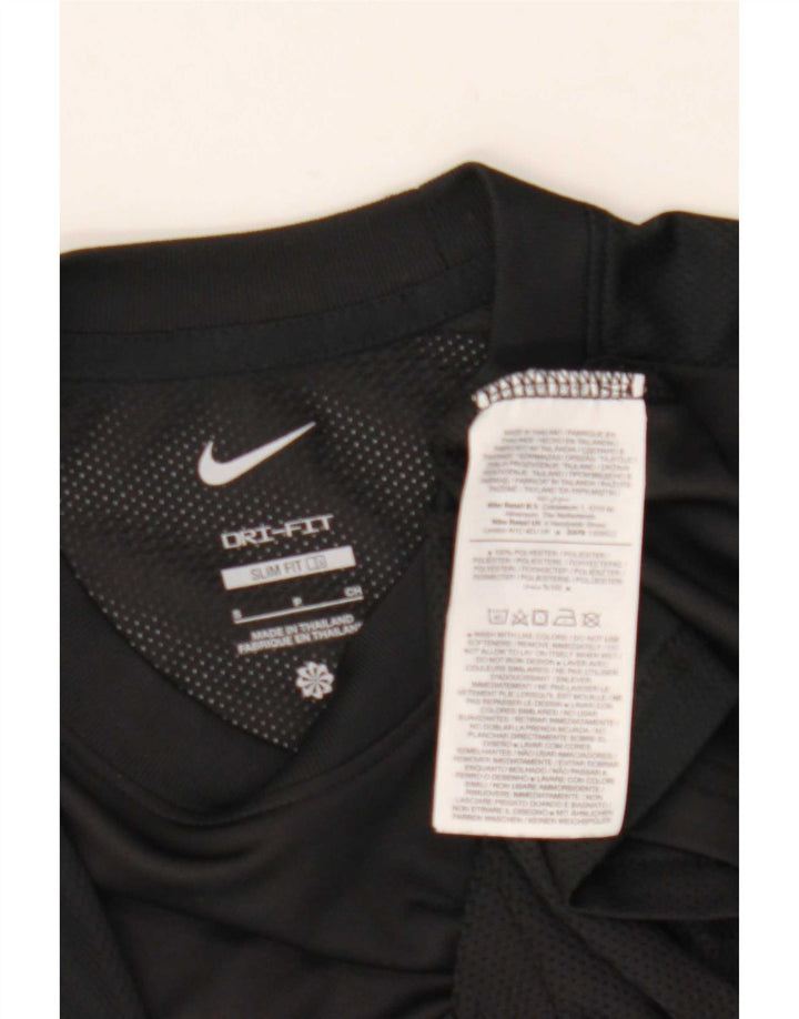 Nike Hommes Dri Fit Slim T-Shirt Haut Petit Noir Polyester
