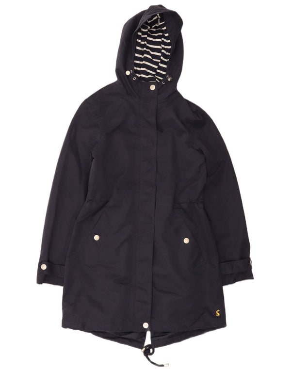 Joules Manteau imperméable à capuche pour femme UK 8 Small Bleu marine Polyester
