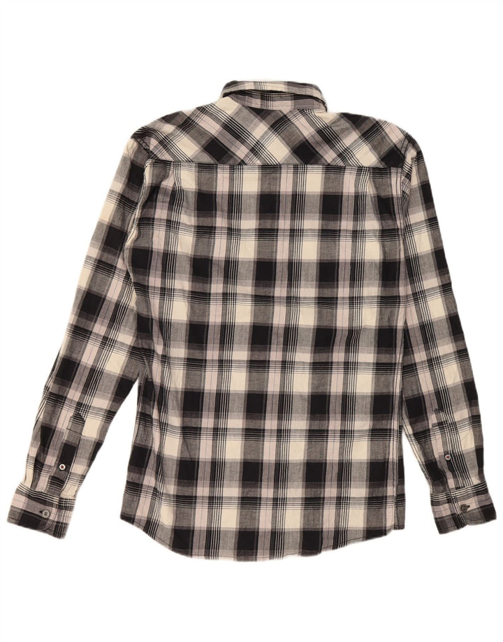 Wrangler Chemise en flanelle à carreaux pour homme, coupe régulière, petit coton noir à carreaux