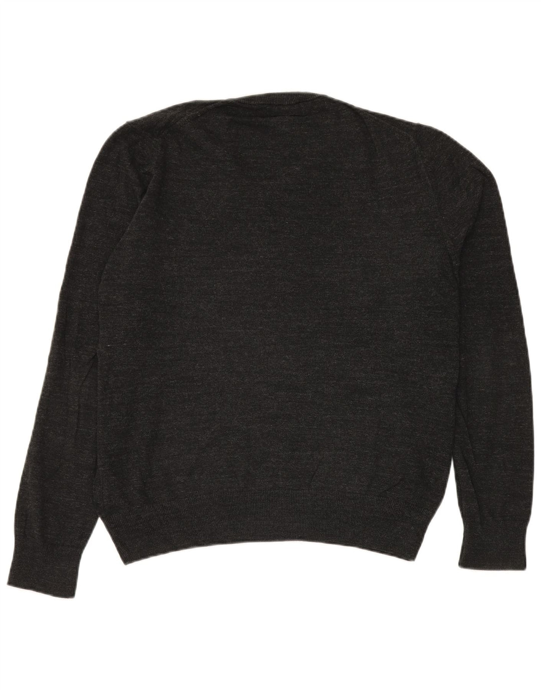Marks & Spencer Pull Col V Homme Gris Moyen Moucheté Coton