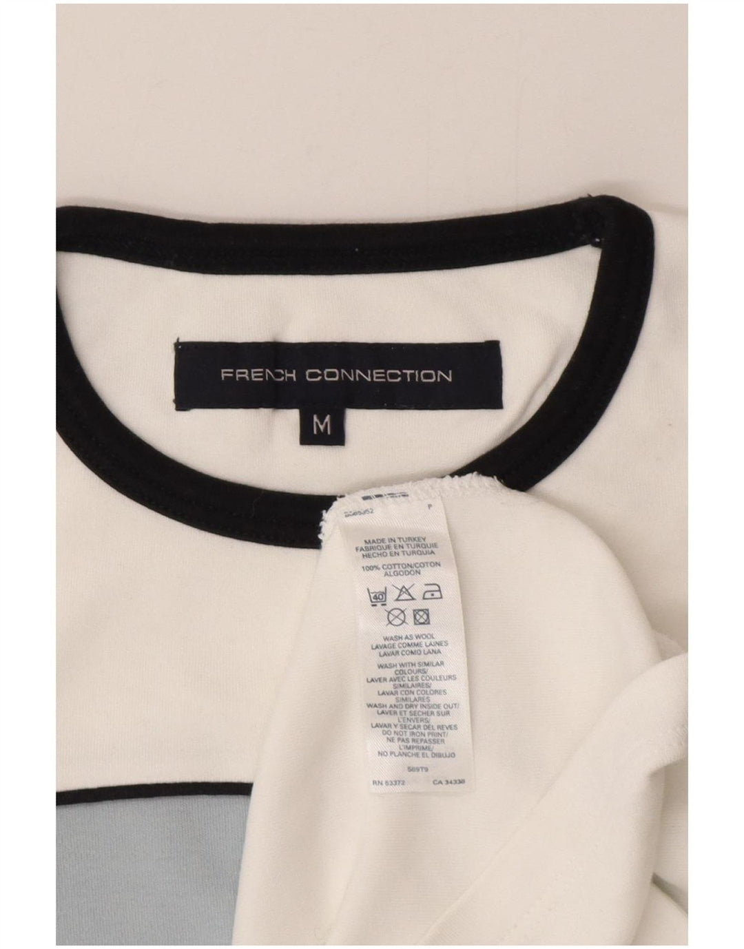 French Connection T-Shirt Homme Blanc Moyen Coton Colorblock