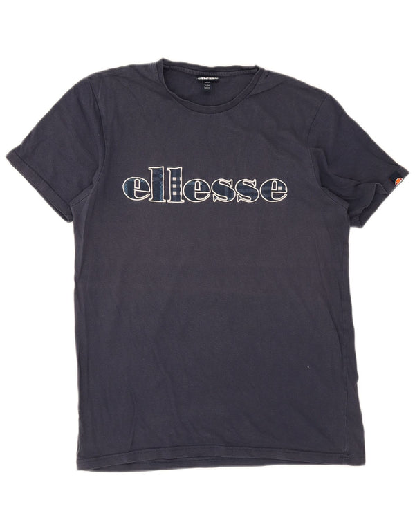 Ellesse T-Shirt Graphique Top Bleu Marine Moyen Coton Homme