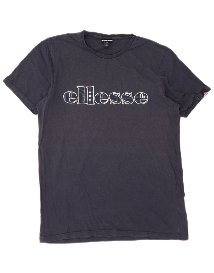 Ellesse T-Shirt Graphique Top Bleu Marine Moyen Coton Homme