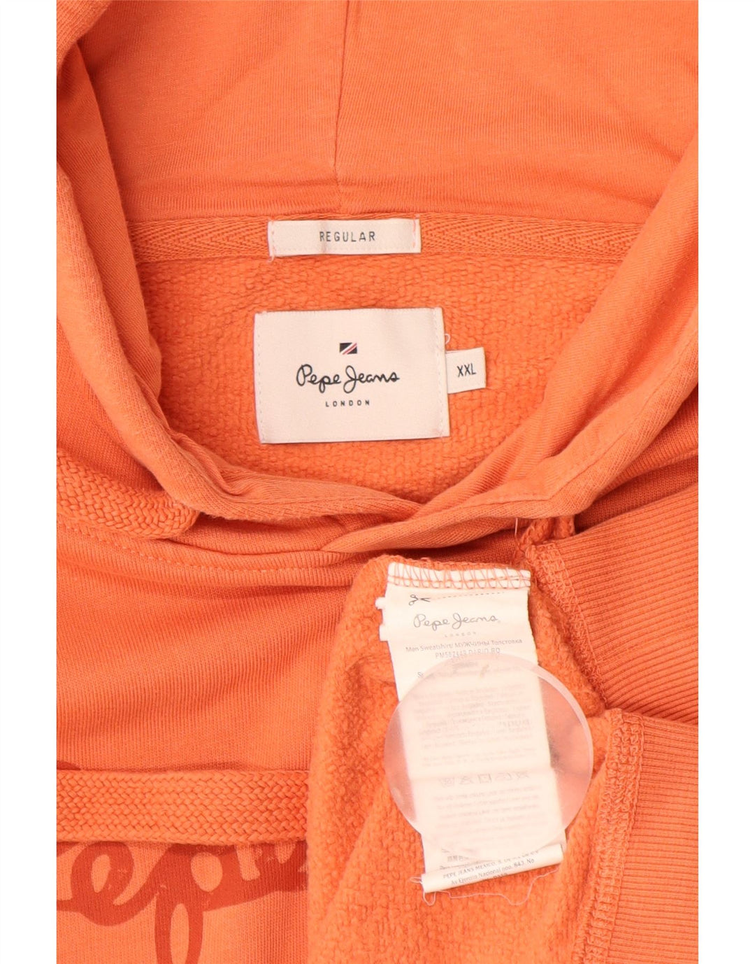 PEPE JEANS Pull à capuche graphique pour homme 2XL Orange Coton