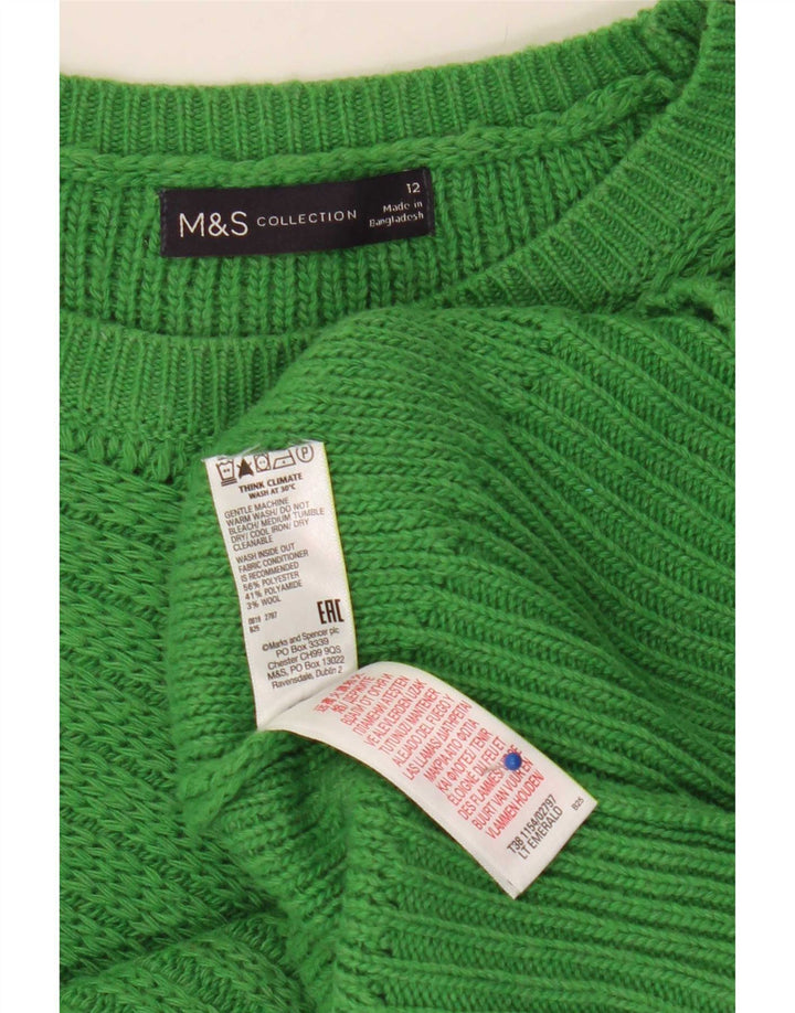 Marks & Spencer Pull col bateau pour femme UK 12 Vert moyen
